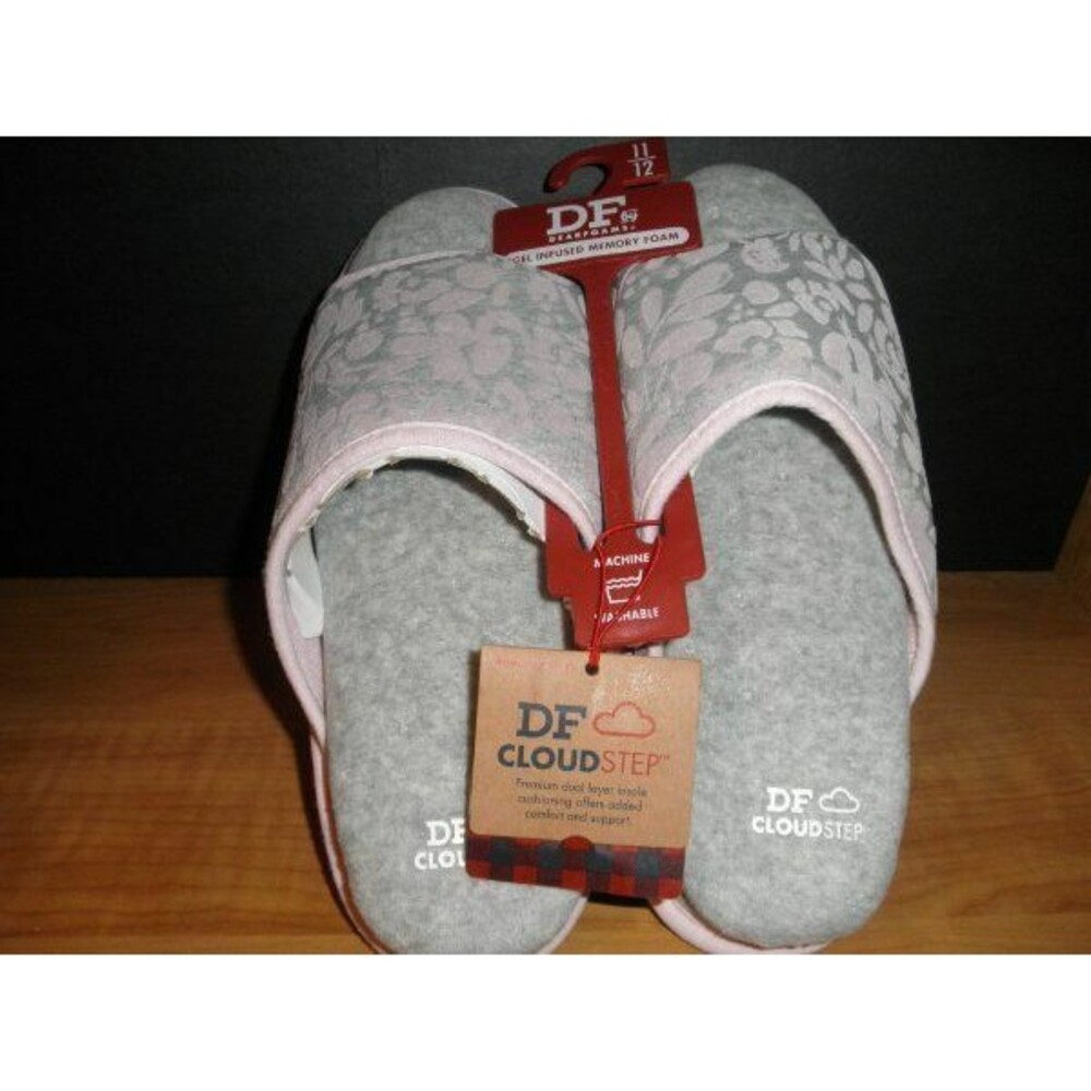 NEW DEARFORMS DF CLOUDSTEP GEL INFUSED MEMORY FOAM SLIPPERS WOMEN SIZE 11/12 XL